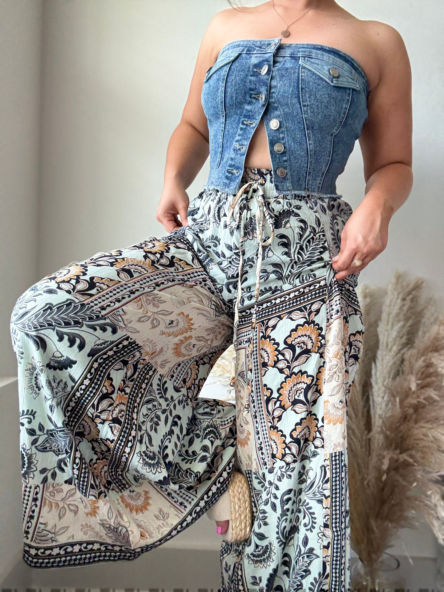 Boho Soul Pants Mint Multi
