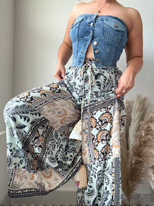 Boho Soul Pants Mint Multi