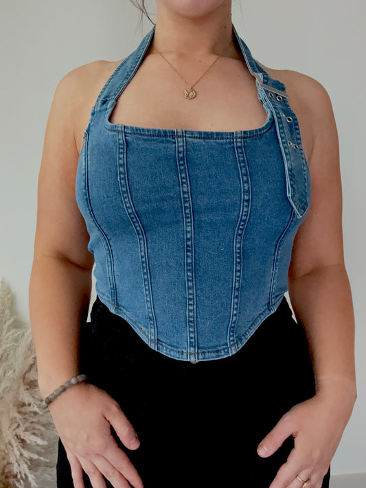 Darling Denim Halter Top